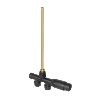 CERANO - Připojovací sada radiátorového ventilu s termostatickou hlavicí - jednobodová - otočné přímé/90° připojení, L/P - černá matná