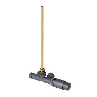 CERANO - Připojovací sada radiátorového ventilu s termostatickou hlavicí - jednobodová - otočné přímé/90° připojení, L/P - šedá matná