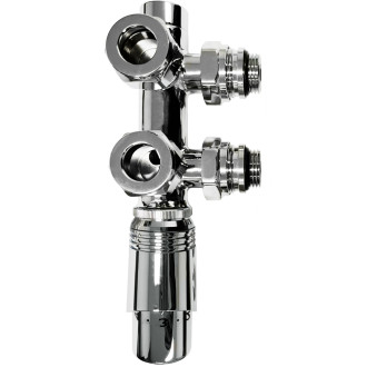 CERANO - Připojovací sada radiátorového ventilu s termostatickou hlavicí - středové připojení 50mm - chrom