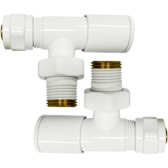 CERANO - Připojovací sada radiátorových ventilů - rohová - bílá