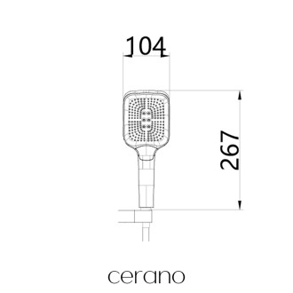 CERANO - Ruční sprcha - 3 funkce - hranatá - chrom