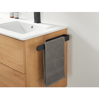 CERANO - Samolepící držák na ručníky Donatello - černá matná - 35,4 cm