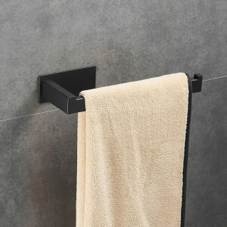 CERANO - Samolepící držák na ručníky Lago - černá matná - 25 cm