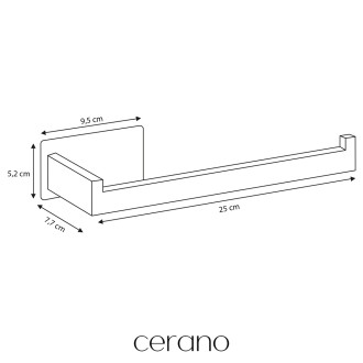 CERANO - Samolepící držák na ručníky Lago - chrom - 25 cm