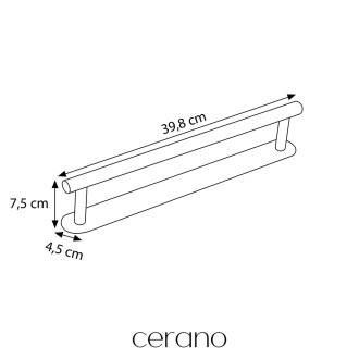 CERANO - Samolepící držák na ručníky Reno - chrom - 39,8 cm