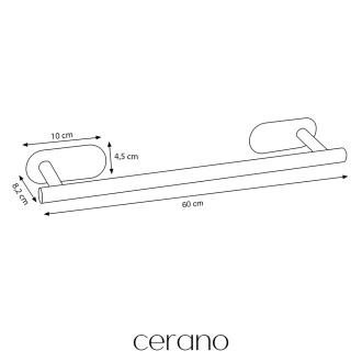 CERANO - Samolepící držák na ručníky Reno - chrom - 60 cm