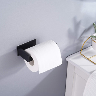 CERANO - Samolepící držák toaletního papíru Lago - černá matná