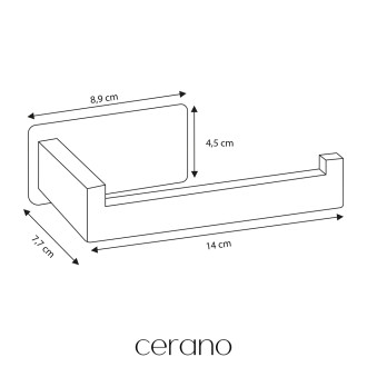 CERANO - Samolepící držák toaletního papíru Lago - černá matná