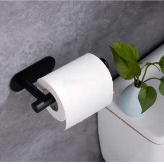 CERANO - Samolepící držák toaletního papíru Reno - černá matná