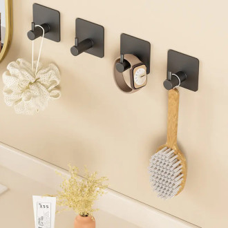 CERANO - Samolepící věšák na ručníky Reno - černá matná