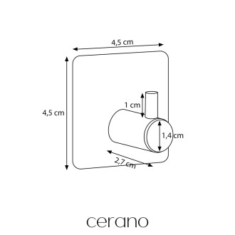 CERANO - Samolepící věšák na ručníky Reno - černá matná