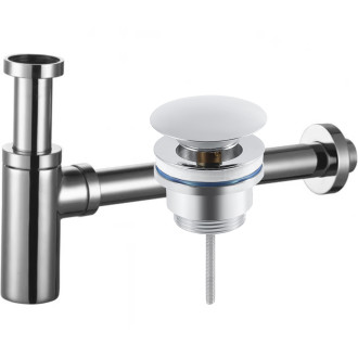 CERANO - Sifon umyvadlový - mosaz - DN32 mm - s výpustí click-clack bez přepadu chrom