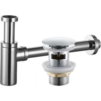 CERANO - Sifon umyvadlový - mosaz - DN32 mm s výpustí click-clack s přepadem - chrom