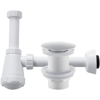 CERANO - Sifon umyvadlový - mosaz - DN32/40/50 - s výpustí click-clack bez přepadu - bílá