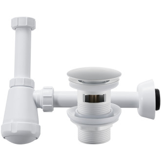 CERANO - Sifon umyvadlový - plast - DN32/40/50 s výpustí click-clack s přepadem - bílá