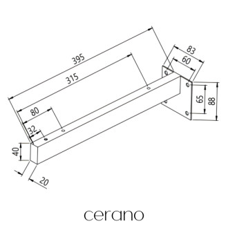 CERANO - Skrytá podpěrná konzole pod umyvadlo - chrom