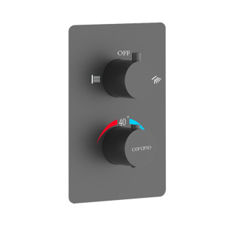 CERANO - Sprchová podomítková souprava Gina - termostatická - box - grafit/gun metal