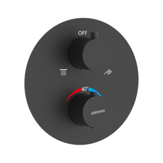 CERANO - Sprchová podomítková souprava Tiziana - termostatická - box - černá matná