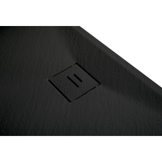 CERANO - Sprchová vanička čtvercová Pablo - SMC/minerální kompozit - strukturovaná černá matná - 70x70x3 cm