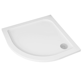 CERANO - Sprchová vanička čtvrtkruhová Piato - litý mramor - bílá lesklá - 80x80x3 cm