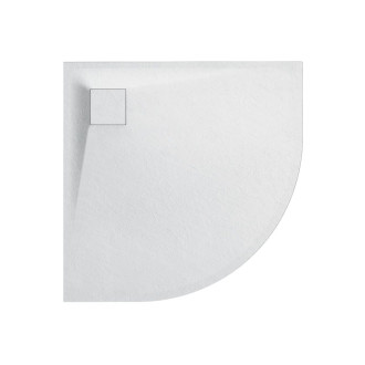 CERANO - Sprchová vanička čtvrtkruhová Quarto - SMC/minerální kompozit - strukturovaná bílá matná - 80x80x3 cm