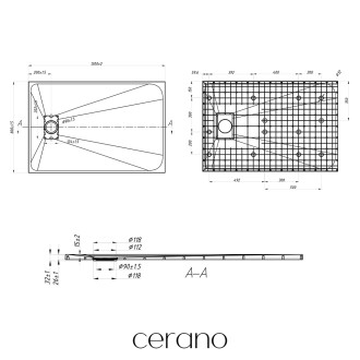 CERANO - Sprchová vanička obdélníková Gusto - SMC/minerální kompozit - strukturovaná bílá matná - 120x80x3 cm