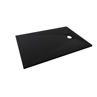 CERANO - Sprchová vanička obdélníková Gusto - SMC/minerální kompozit - strukturovaná černá matná - 120x90x3 cm