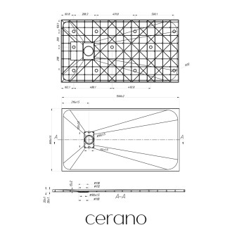 CERANO - Sprchová vanička obdélníková Gusto - SMC/minerální kompozit - strukturovaná černá matná - 150x80x3 cm