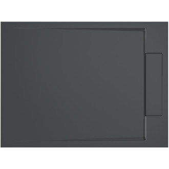 CERANO - Sprchová vanička obdélníková Loro - litý mramor - tmavě šedá - 120x90x3,5 cm