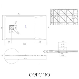 CERANO Sprchová vanička obdelníková Pablo - bílá matná - 120x70 cm CER-480991