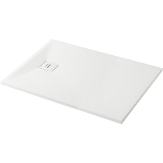 CERANO - Sprchová vanička obdélníková Pablo - SMC/minerální kompozit - strukturovaná bílá matná - 140x90x3 cm