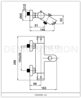 baterie Thermo-10 termostatická vanová nástěnná (bez příslušenství) OLBATH10