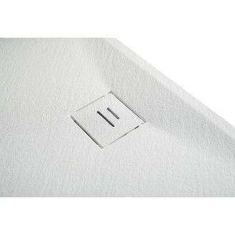 CERANO - Sprchová vanička čtvercová Pablo - SMC/minerální kompozit - strukturovaná bílá matná - 90x90x3 cm