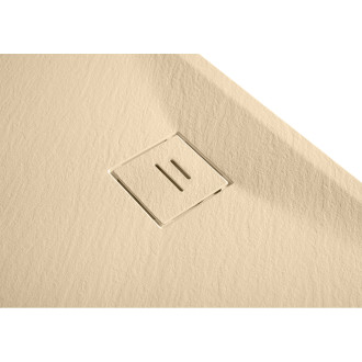 CERANO - Sprchová vanička čtvercová Pablo - SMC/minerální kompozit - strukturovaná ivory - 90x90x3 cm