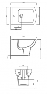 závěsný bidet NERO OLKGNE02BDE00