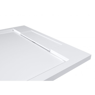 CERANO - Sprchová vanička obdélníková Loro - litý mramor - bílá matná - 120x90x3,5 cm