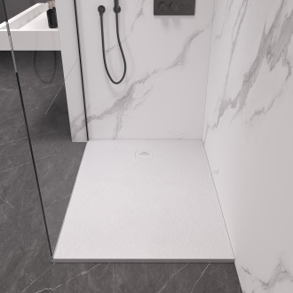 CERANO - Sprchová vanička obdélníková Pablo - SMC/minerální kompozit - strukturovaná bílá matná - 120x90x3 cm