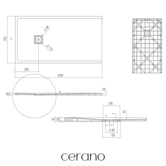 CERANO Sprchová vanička obdelníková Pablo - bílá matná - 130x70 cm CER-480994