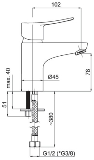 baterie STATIC S-18 umyvadlová stojánková OLBASTA18