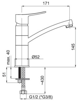 baterie STATIC S-19 umyvadlová stojánková vysoká OLBASTA19
