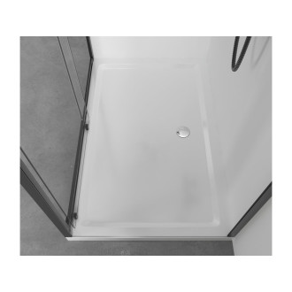 CERANO - Sprchová vanička obdélníková Soto - akrylát - bílá lesklá - 100x90x5 cm