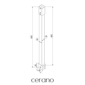 CERANO - Sprchová vzpěra Onyx - hranatá - vertikální do stropu - 40 cm - černá matná