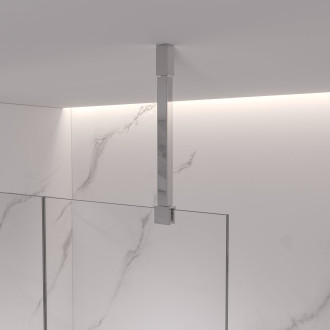 CERANO - Sprchová vzpěra Onyx - hranatá - vertikální do stropu - 40 cm - chrom