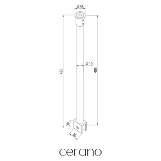 CERANO - Sprchová vzpěra Onyx - kulatá - vertikální do stropu - 40 cm - zlatá kartáčovaná