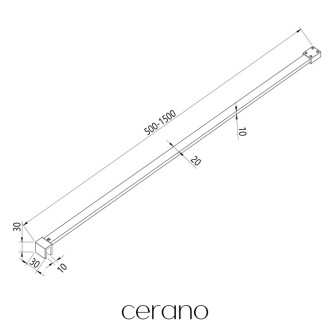 CERANO - Sprchová vzpěra Onyx - plochá - černá matná - 150 cm