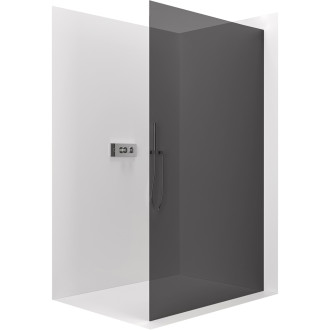 CERANO - Sprchová zástěna Walk-in Crystal L/P - 10 mm - bezvzpěrový systém - chrom, grafitové sklo - 160x200 cm