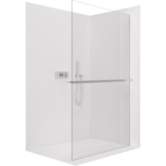 CERANO - Sprchová zástěna Walk-in Crystal L/P - 10 mm + polička/držák na ručníky - bezvzpěrový systém - chrom, transparentní sklo - 90x200 cm