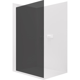 CERANO - Sprchová zástěna Walk-in Crystal L/P - 8 mm - bezvzpěrový systém - bílá matná, grafitové sklo - 120x200 cm