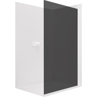 CERANO - Sprchová zástěna Walk-in Crystal L/P - 8 mm - bezvzpěrový systém - bílá matná, grafitové sklo - 80x200 cm
