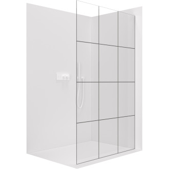 CERANO - Sprchová zástěna Walk-in Crystal L/P - 8 mm - bezvzpěrový systém - bílá matná, industriální sklo - 110x200 cm